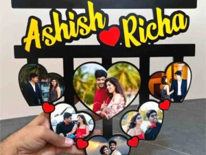 Name Frame with Heart Photos