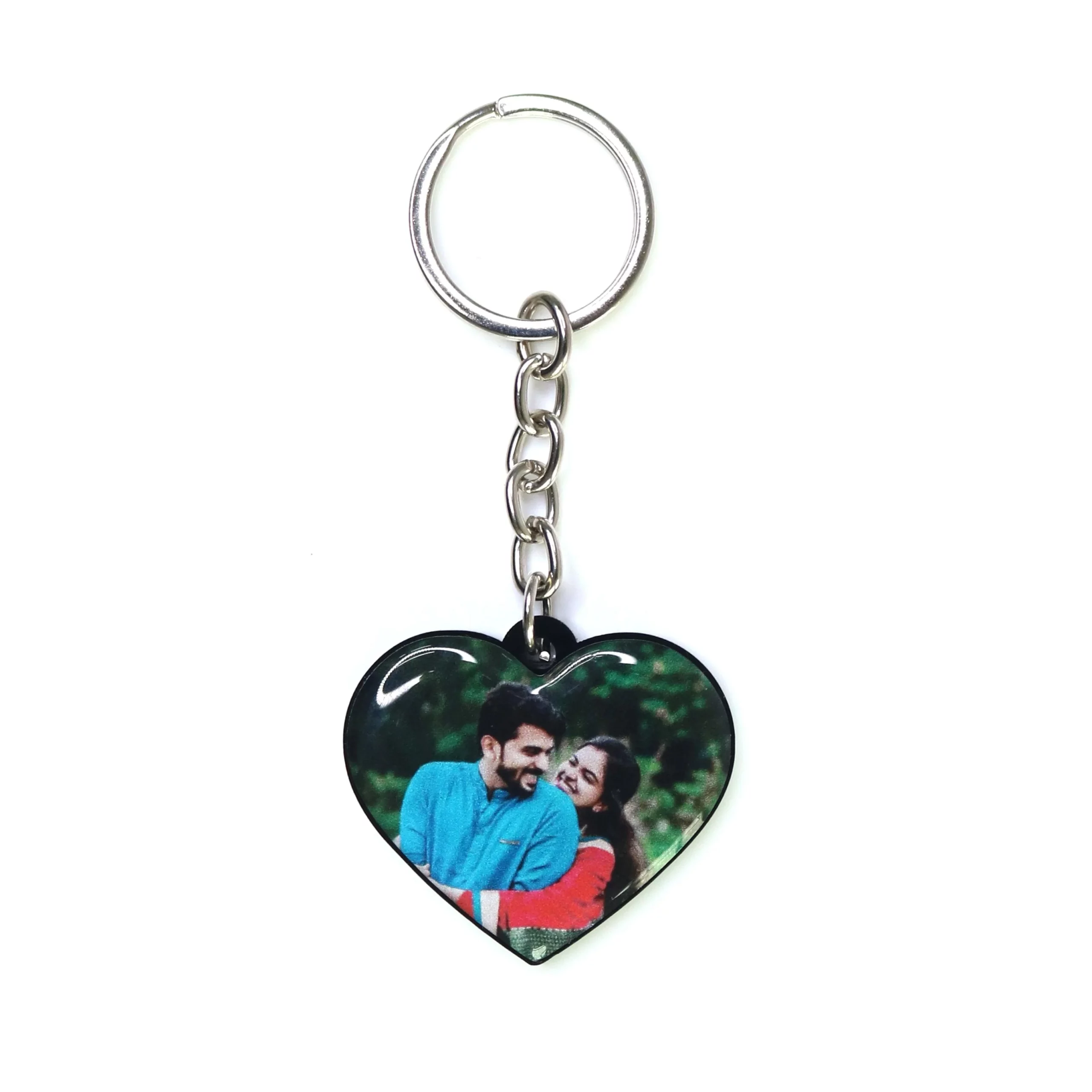 GEL Personalised Heart Shape Photo Keychain