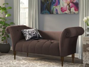 FANTACIE CREATIONS Wooden Chesterfield Lounger Sofa-Traditional Sectional Lounger Diwan Chaise Couch Sofa- Diwan Chaise Couch Sofa- Wooden Couch Cum Sola Sectional Lounger 3 Seater
