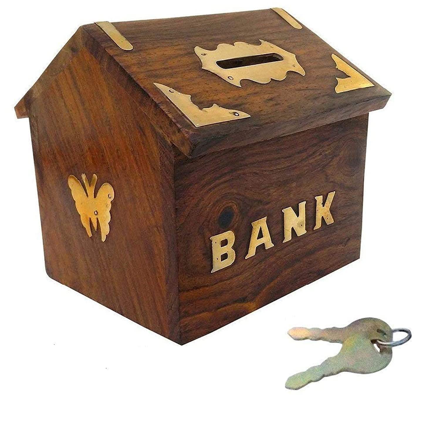 Wooden Piggy Bank | Money Bank | Gullak for Kids | Birthday Gift for Kids and Adults | Handmade Wooden Coin Box Holder | Money Box Coin Bank with Lock - Image 5