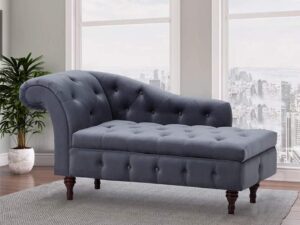 FANTACIE Creations Wooden Storage Couch Luxury, Diwan for Home & Bedroom Sofa- Sectional Diwan Chaise Couch Sofa- Diwan Chaise Couch Sofa- Wooden Storage Sofa Lounger Couchr (Dark Grey)