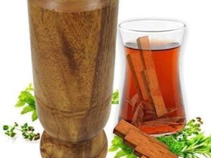 Diabetes Control Vijaysar Wooden Tumbler Glass for Drinking Water & Ayurvedic Glass for Diabetes Management and Blood Sugar Control